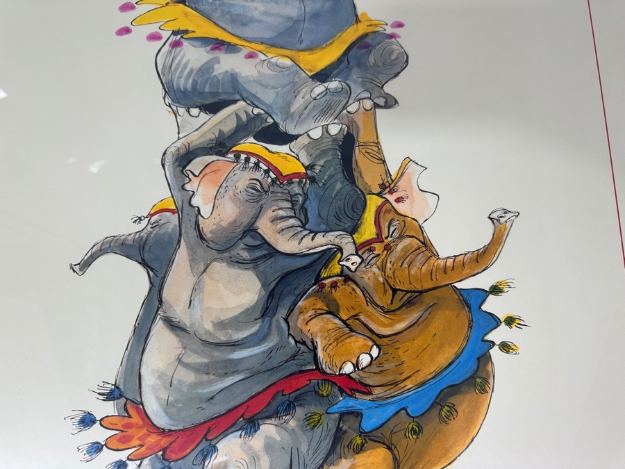 Dumbo Disney Gallery Poster By Phil Mendez 1992 Sold Exclusively At The Disney Gallery At Disneyland Framed 25.5 X 37.5 [Photo 7]