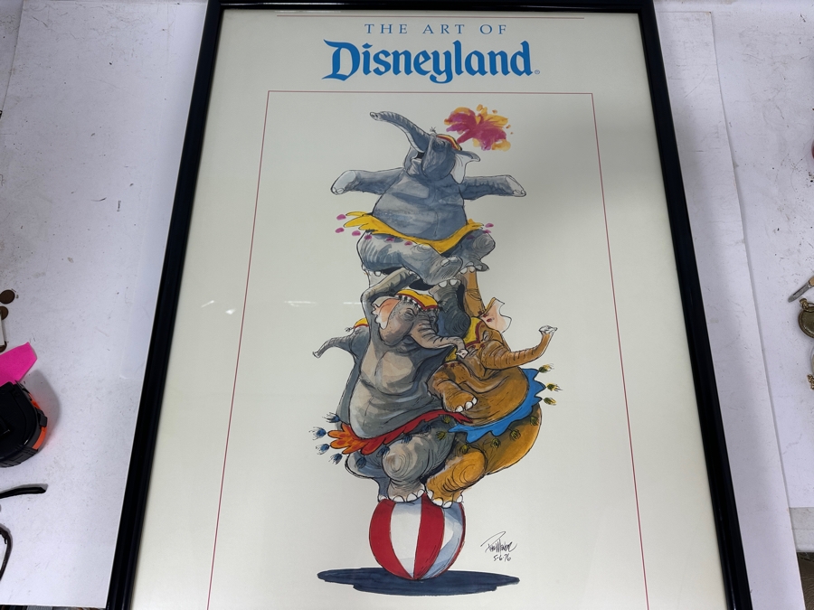 Dumbo Disney Gallery Poster By Phil Mendez 1992 Sold Exclusively At The Disney Gallery At Disneyland Framed 25.5 X 37.5 [Photo 6]