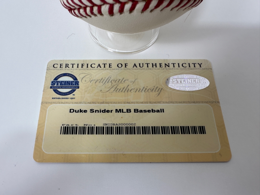 Signed Duke Snider Autographed MLB Baseball With Certificate Of Authenticity (COA) [Photo 4]