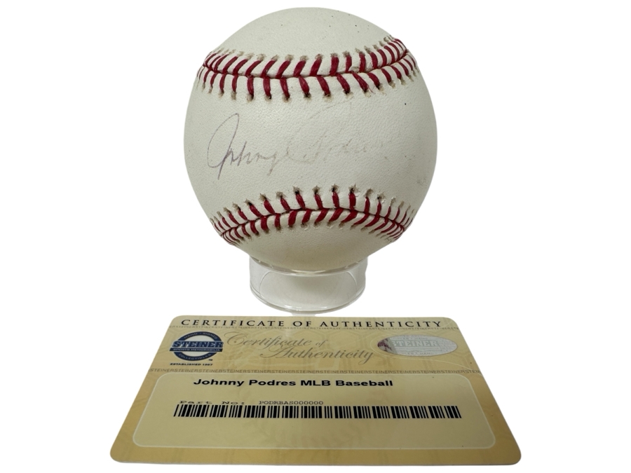 Signed Johnny Podres Autographed MLB Baseball With Certificate Of Authenticity (COA)