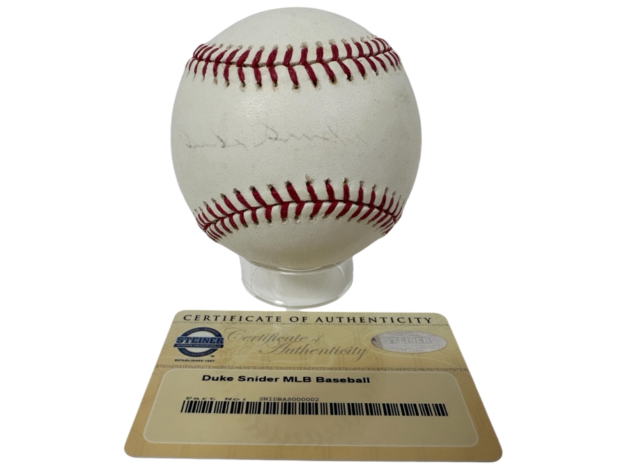 Signed Duke Snider Autographed MLB Baseball With Certificate Of Authenticity (COA)
