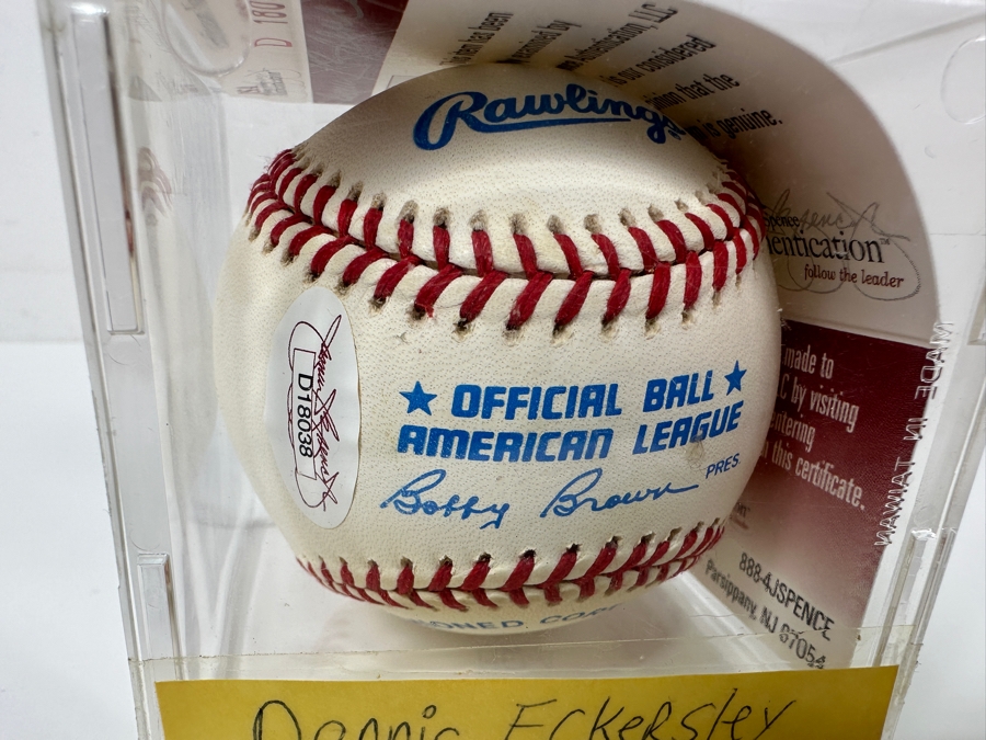 Signed Dennis Eckersley Autographed MLB Baseball With Certificate Of Authenticity (COA) [Photo 4]