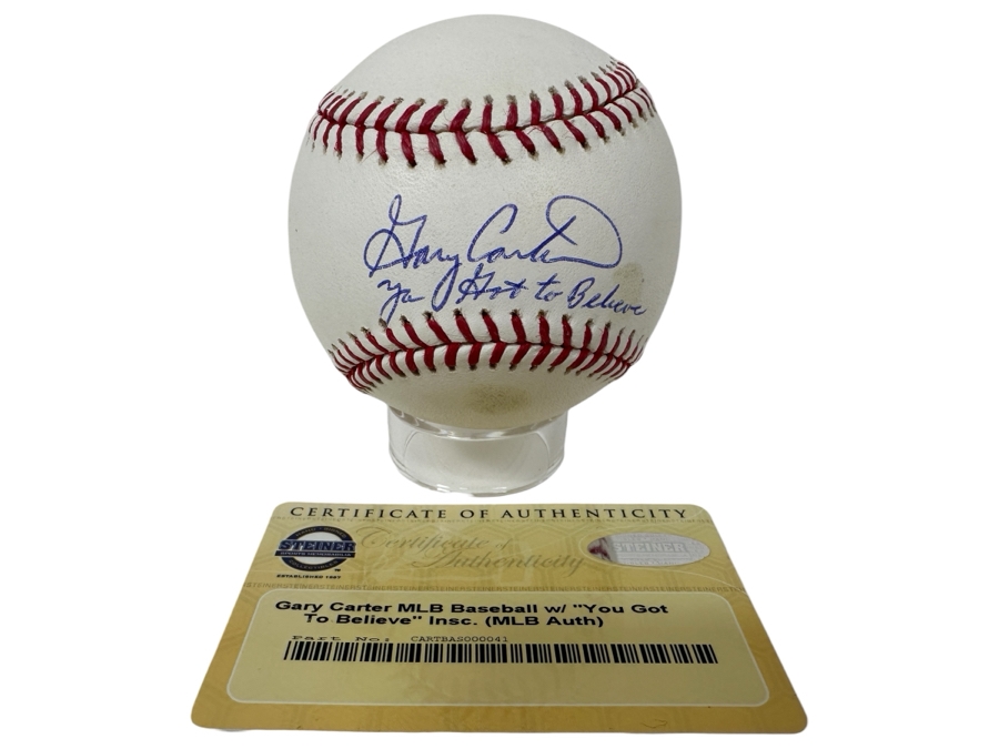 Signed Gary Carter With 'You Got To Believe' Inscription Autographed MLB Baseball With Certificate Of Authenticity (COA)