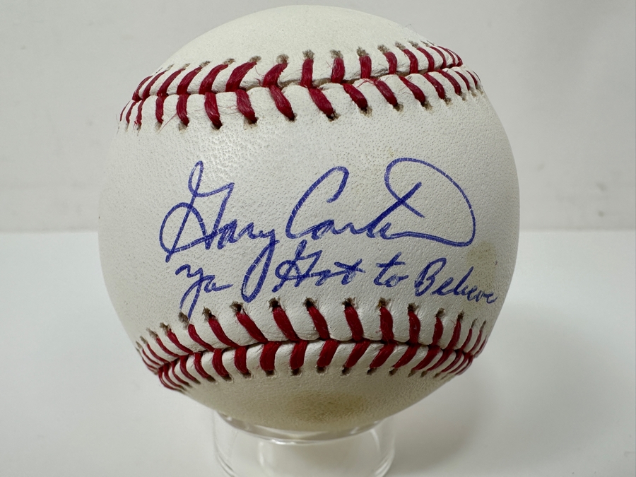 Signed Gary Carter With 'You Got To Believe' Inscription Autographed MLB Baseball With Certificate Of Authenticity (COA) [Photo 2]