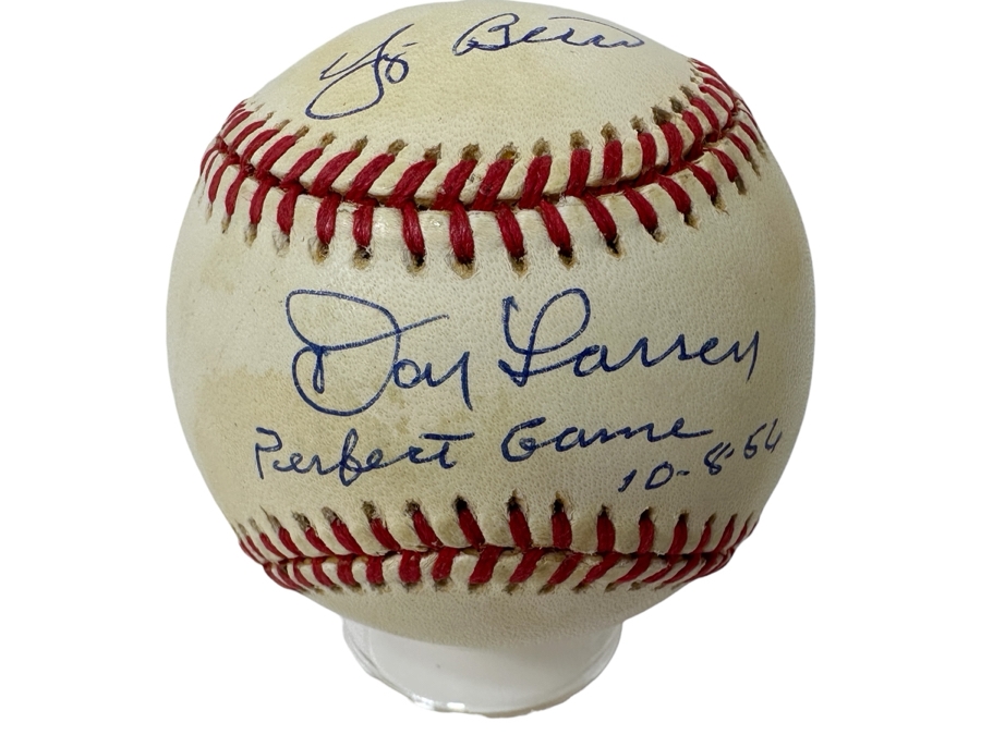 Signed Yogi Berra And Don Larsen With Inscription 'Perfect Game 10-8-56' Autographed MLB Baseball With Certificate Of Authenticity (COA)