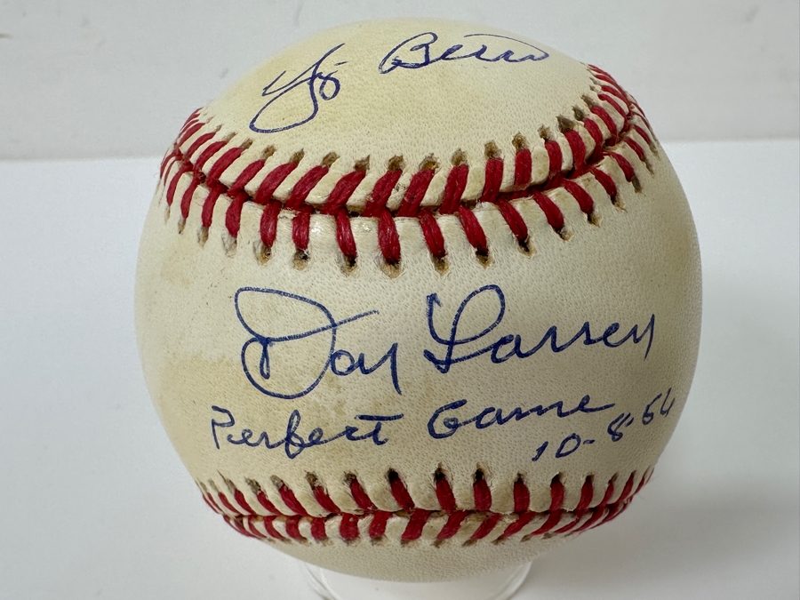 Signed Yogi Berra And Don Larsen With Inscription 'Perfect Game 10-8-56' Autographed MLB Baseball With Certificate Of Authenticity (COA) [Photo 2]