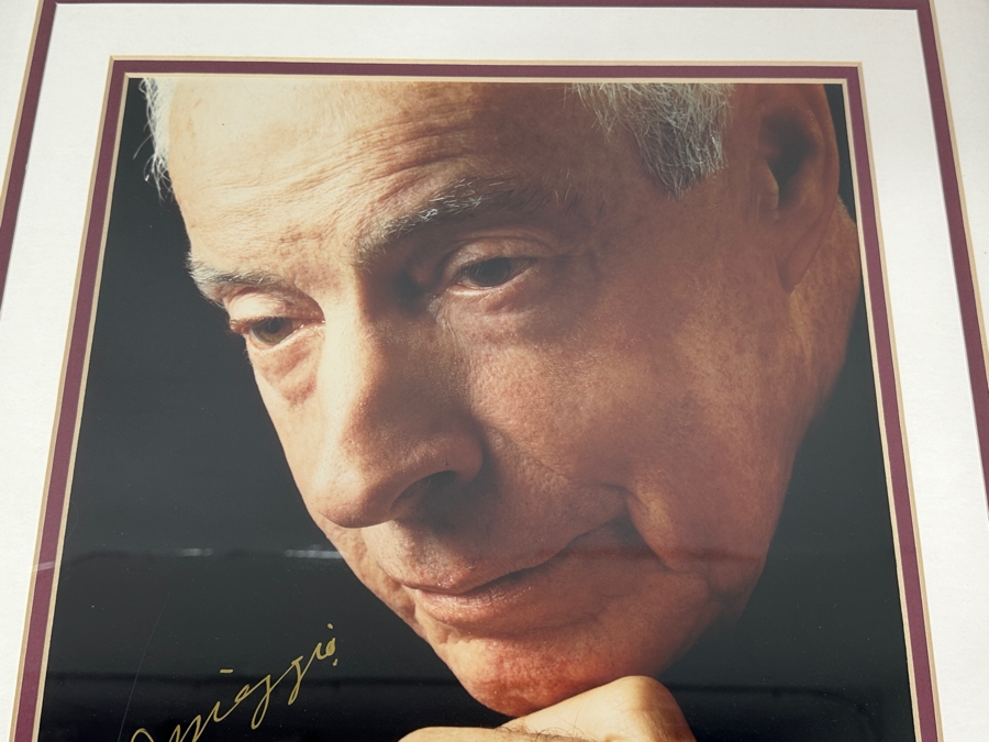 Signed Joe DiMaggio MLB Baseball Color Photograph 11' X 14' With COA Framed [Photo 4]