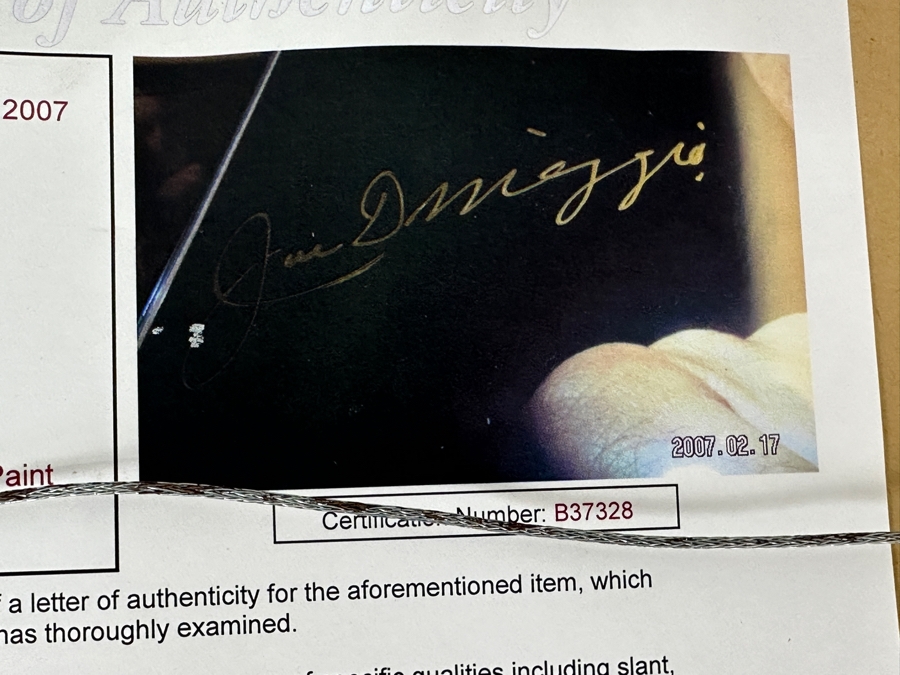 Signed Joe DiMaggio MLB Baseball Color Photograph 11' X 14' With COA Framed [Photo 10]