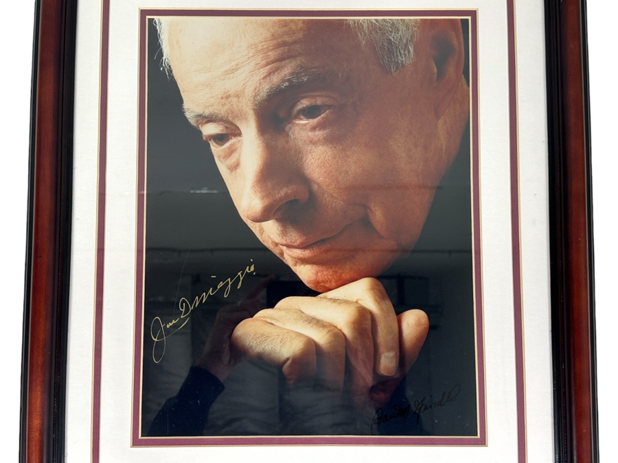 Signed Joe DiMaggio MLB Baseball Color Photograph 11' X 14' With COA Framed