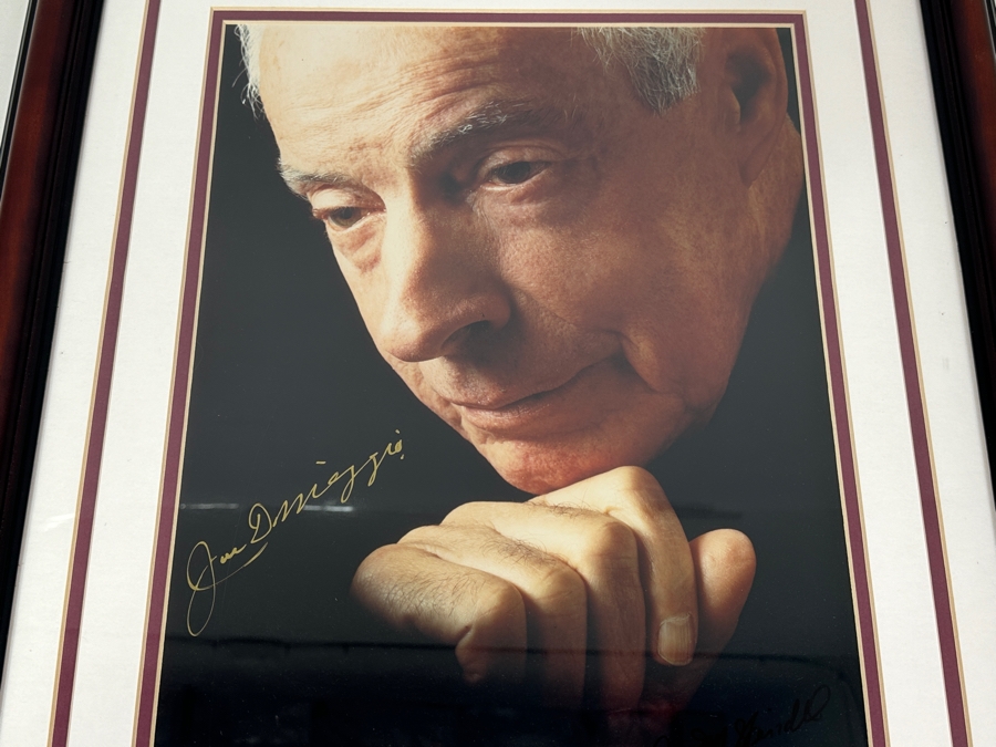 Signed Joe DiMaggio MLB Baseball Color Photograph 11' X 14' With COA Framed [Photo 3]