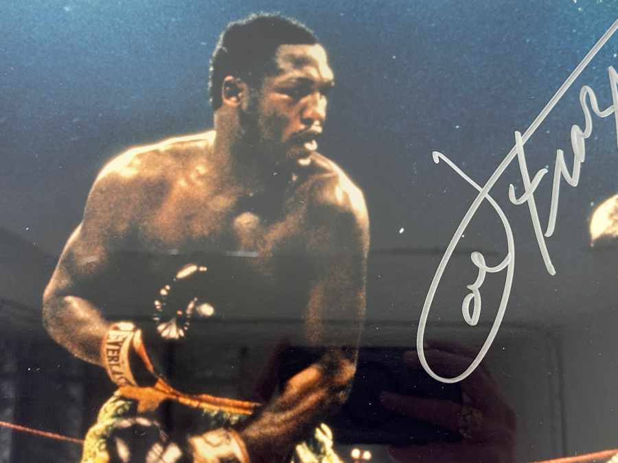 Signed Joe Frazier Knockdown Of Mohammed Ali Boxing Photograph Autographed By Joe Frazier With COA Framed 21' X 25' [Photo 5]