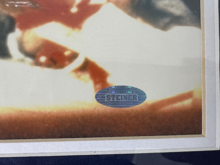 Signed Joe Frazier Knockdown Of Mohammed Ali Boxing Photograph Autographed By Joe Frazier With COA Framed 21' X 25' [Photo 8]