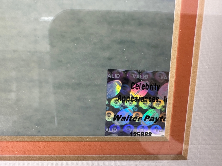 Signed Walter Payton 'Sweetness' NFL's 2nd All-Time Leading Rusher (16,726 Yards) Photograph Autographed By Walter Payton With COA Framed 26.5' X 22' [Photo 7]