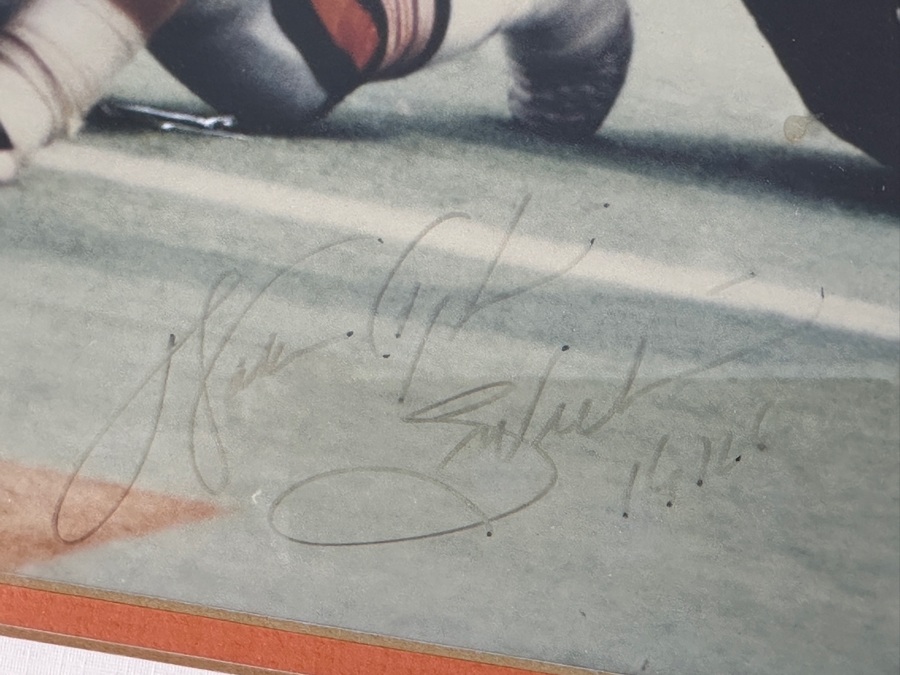 Signed Walter Payton 'Sweetness' NFL's 2nd All-Time Leading Rusher (16,726 Yards) Photograph Autographed By Walter Payton With COA Framed 26.5' X 22' [Photo 9]