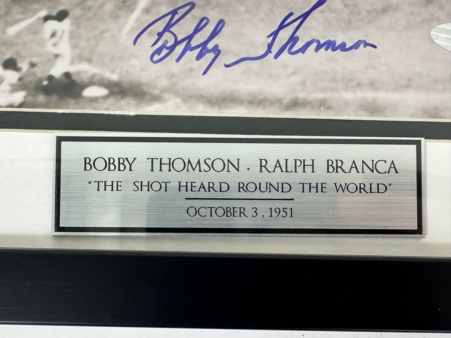 Signed Bobby Thomson MLB 'The Shot Heard Round The World' October 3, 1951 Photograph Autographed By Bobby Thomson With COA 8' X 10' Framed [Photo 5]