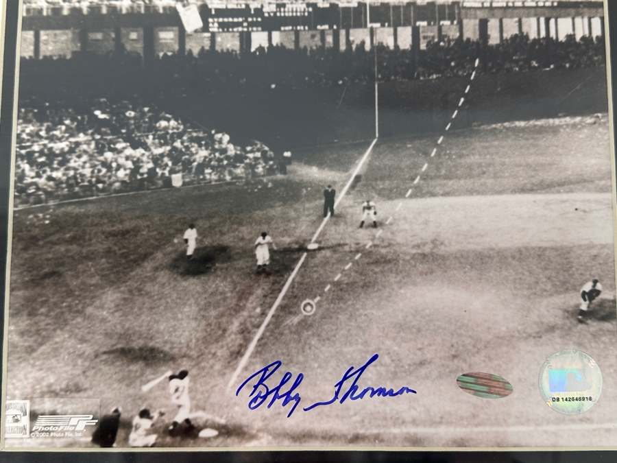 Signed Bobby Thomson MLB 'The Shot Heard Round The World' October 3, 1951 Photograph Autographed By Bobby Thomson With COA 8' X 10' Framed [Photo 3]