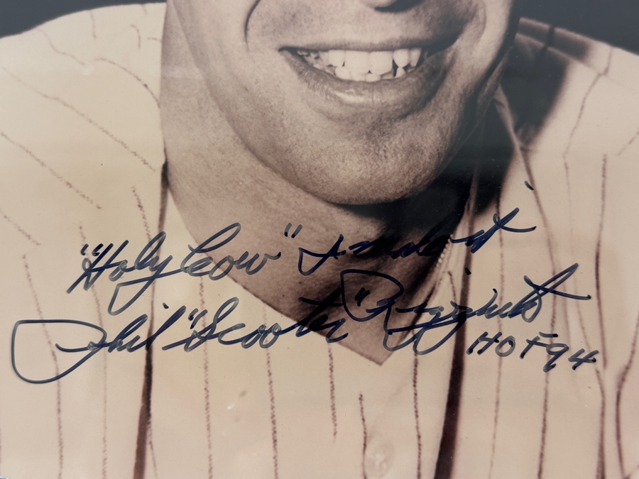 Signed Phil Rizzuto Pose With 4 Inscriptions MLB 8' X 10' Photograph Autographed By Phil Rizzuto With COA Framed [Photo 3]