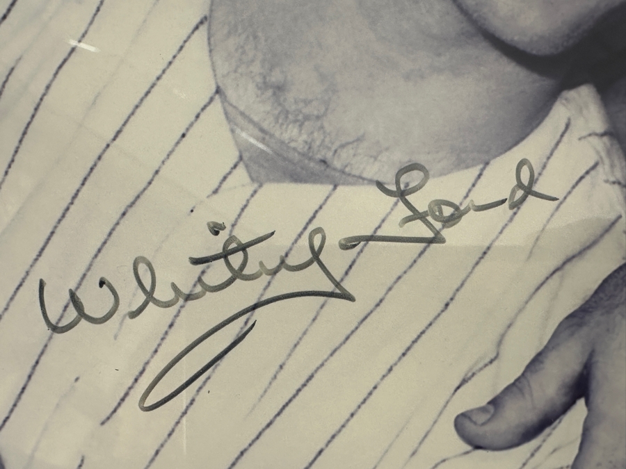 Signed Yogi Berra HOF 1972 & Whitey Ford HOF 1974 MLB Win Game 3 Of The 1956 World Series Photograph Autographed By Yogi Berra & Whitey Ford With COA Framed 16' X 20' [Photo 5]