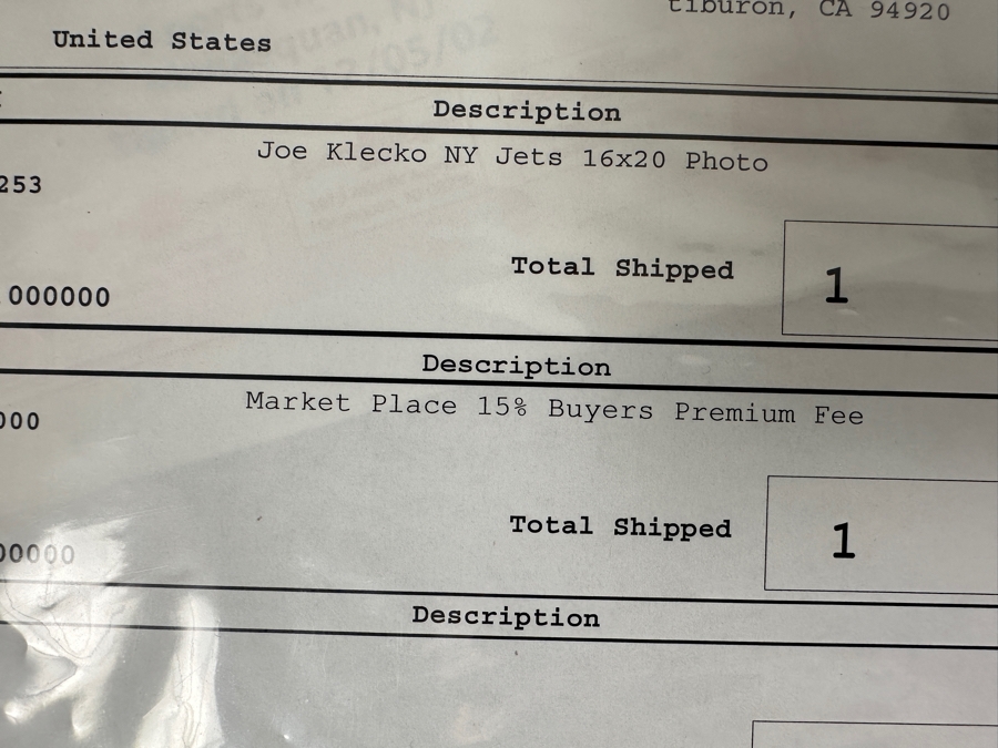 Signed Joe Klecko NY Jets NFL 16 X 20 Photograph Autographed By Joe Klecko Official NFL Licensed Product [Photo 7]