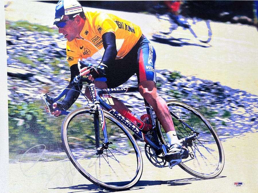 Signed Lance Armstrong Canvas Print Autographed By Lance Armstrong With PSA COA 19.5 X 15 [Photo 5]