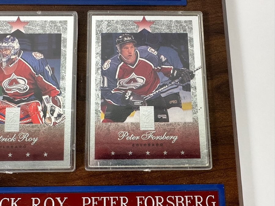 Wall Plaque Featuring Colorado Avalanche NHL 1995-96 Stanley Cup Champions Trading Cards Of Joe Sakic, Patrick Roy And Peter Forsberg 10' X 8' [Photo 3]