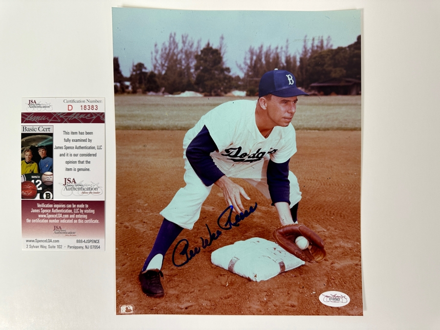 Pee Wee Reese Signed 8' X 10' Photograph Autographed By Pee Wee Reese With COA [Photo 7]
