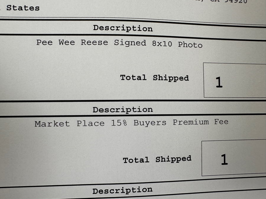 Pee Wee Reese Signed 8' X 10' Photograph Autographed By Pee Wee Reese With COA [Photo 6]