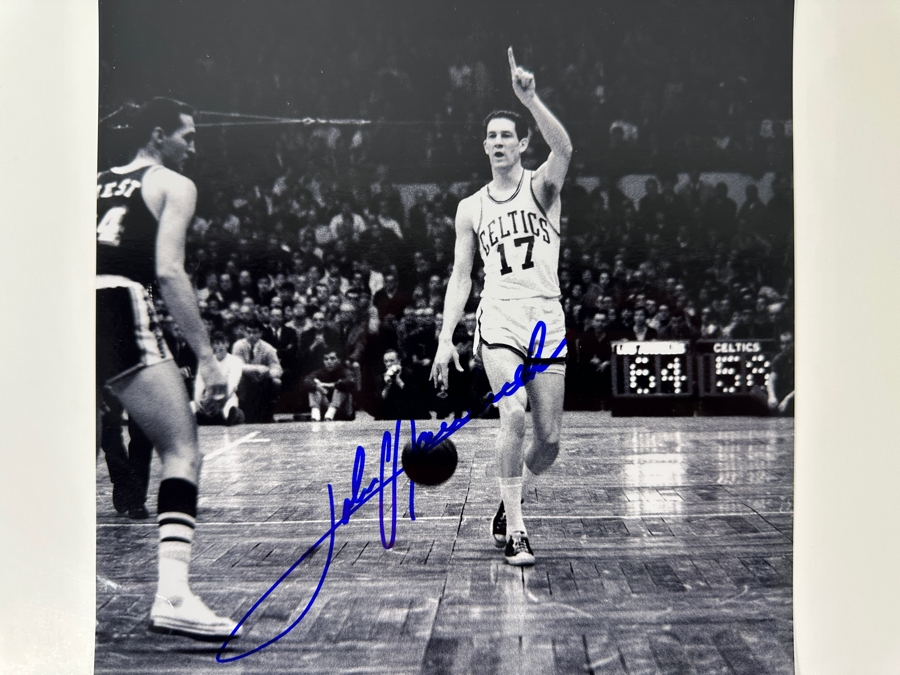 Signed John Havlicek NBA 8' X 10' B&W Photograph Autographed By John Havlicek With COA [Photo 2]