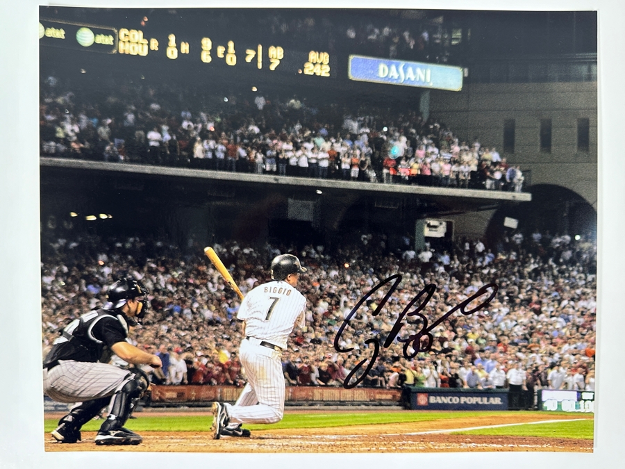 Signed Craig Biggio MLB 10' X 8' B&W Photograph Autographed By Craig Biggio With COA [Photo 2]