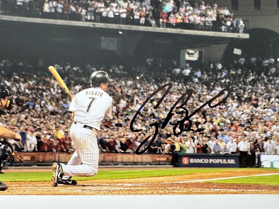 Signed Craig Biggio MLB 10' X 8' B&W Photograph Autographed By Craig Biggio With COA [Photo 3]