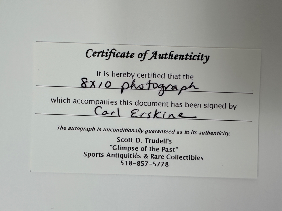 Signed Carl Erskine Los Angeles Dodgers MLB 10' X 8' B&W Photograph Autographed By Carl Erskine With COA
 [Photo 5]