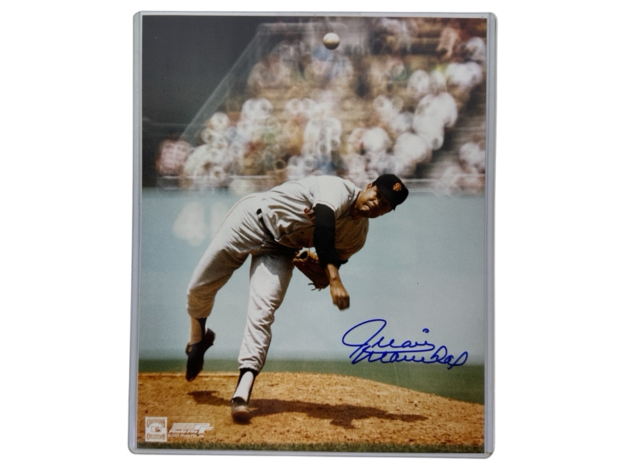Signed Juan Marichal San Francisco Giants MLB 10' X 8' B&W Photograph Autographed By Juan Marichal With COA