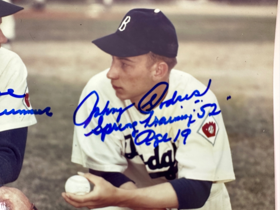Signed Johnny Podres And Preacher Roe Los Angeles Dodgers MLB 8' X 10' B&W Photograph Autographed By Johnny Podres And Preacher Roe With COA [Photo 4]