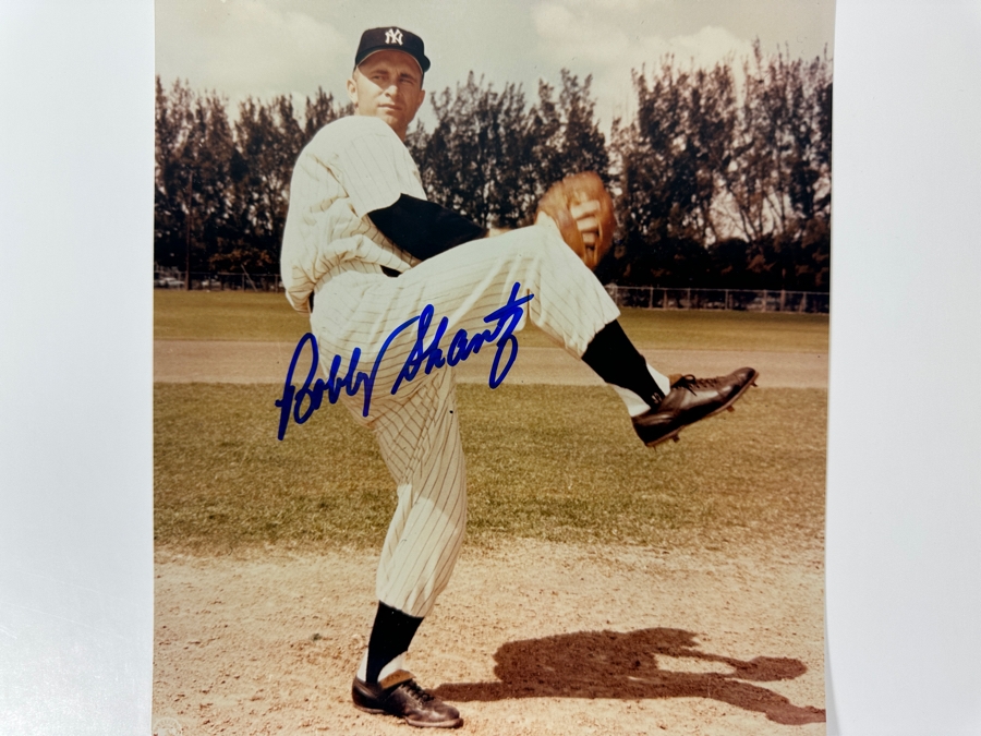 Signed Bobby Shantz New York Yankees MLB 8' X 10' B&W Photograph Autographed By Bobby Shantz With COA [Photo 2]