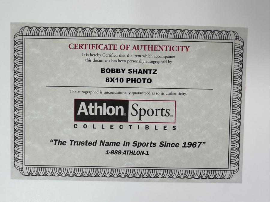 Signed Bobby Shantz New York Yankees MLB 8' X 10' B&W Photograph Autographed By Bobby Shantz With COA [Photo 4]