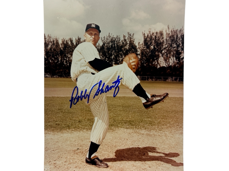 Signed Bobby Shantz New York Yankees MLB 8' X 10' B&W Photograph Autographed By Bobby Shantz With COA