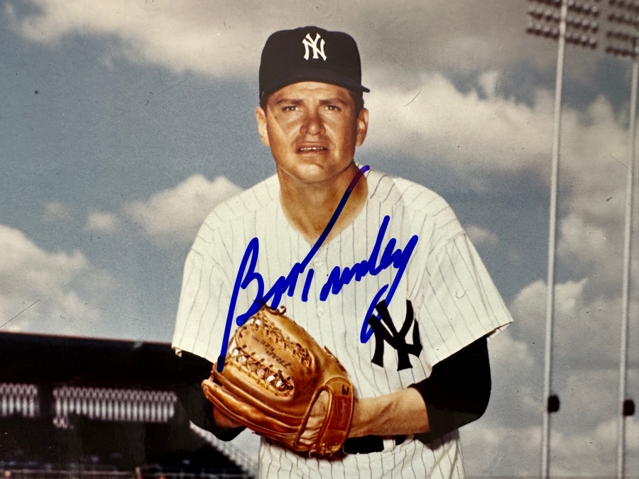 Signed Bob Turley New York Yankees MLB 8' X 10' B&W Photograph Autographed By Bob Turley With COA [Photo 3]
