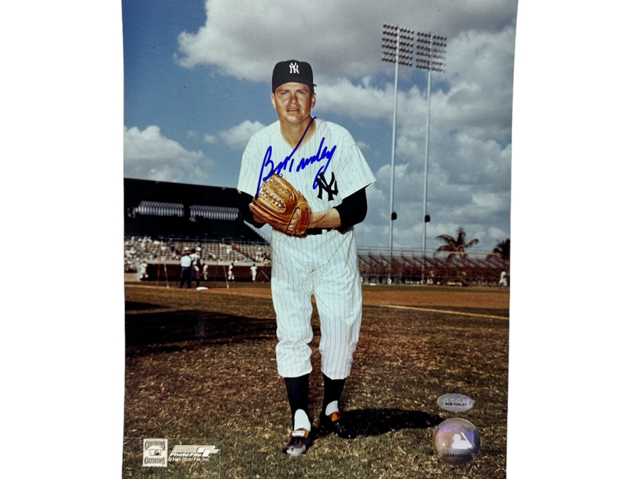 Signed Bob Turley New York Yankees MLB 8' X 10' B&W Photograph Autographed By Bob Turley With COA