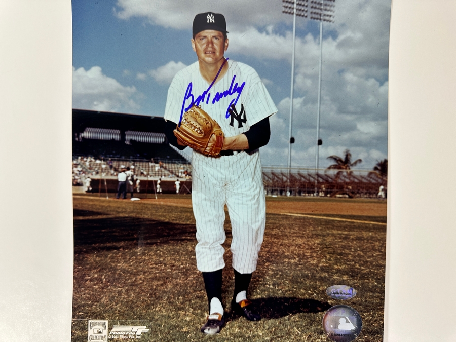Signed Bob Turley New York Yankees MLB 8' X 10' B&W Photograph Autographed By Bob Turley With COA [Photo 2]