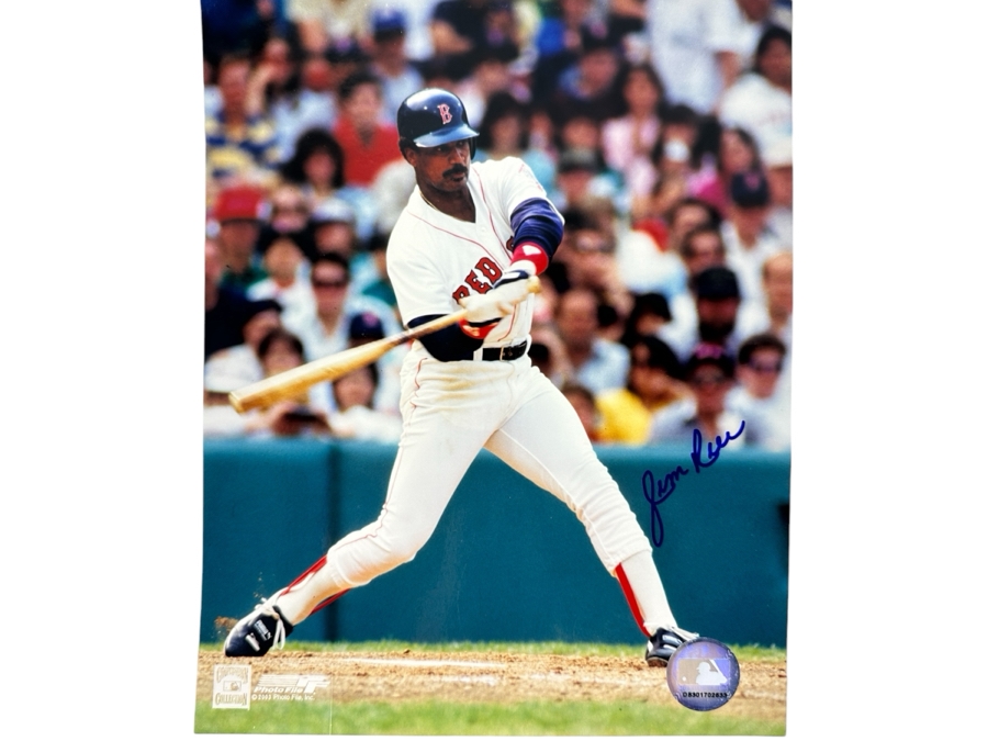 Signed Jim Rice Boston Red Sox MLB 8' X 10' B&W Photograph Autographed By Jim Rice With COA