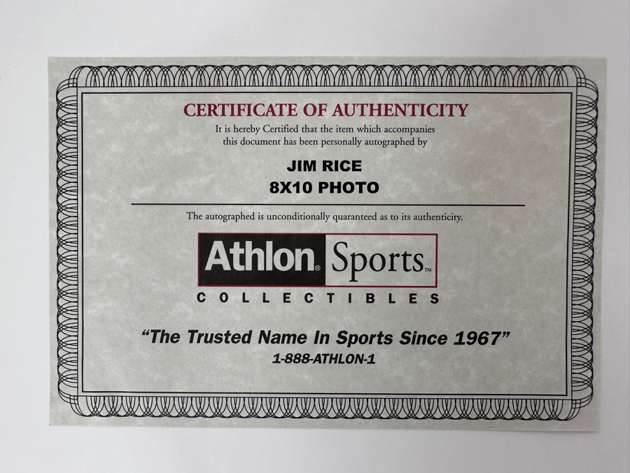 Signed Jim Rice Boston Red Sox MLB 8' X 10' B&W Photograph Autographed By Jim Rice With COA [Photo 6]