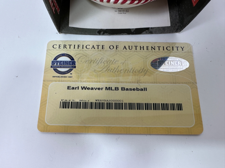 Signed Earl Weaver Autographed MLB Baseball With Certificate Of Authenticity (COA) [Photo 3]