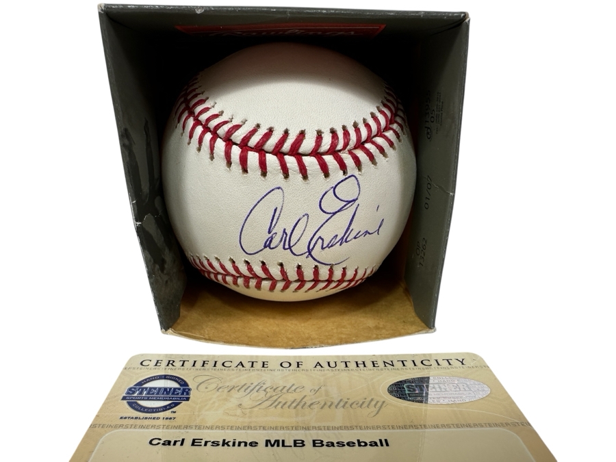 Signed Carl Erskine Autographed MLB Baseball With Certificate Of Authenticity (COA)