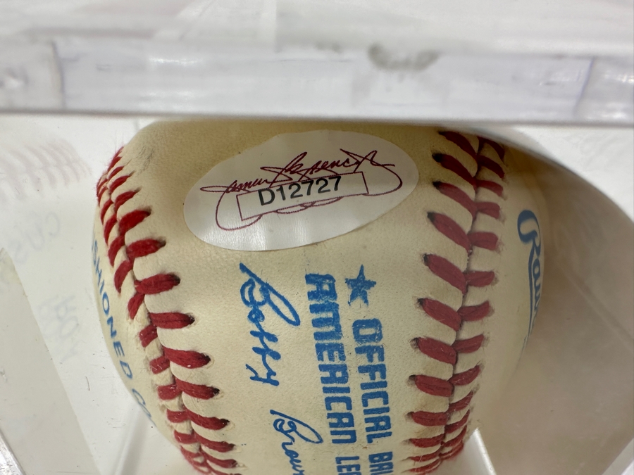 Signed Lou Brock / Lou Boudreau Autographed MLB Baseball With Certificate Of Authenticity (COA) [Photo 8]