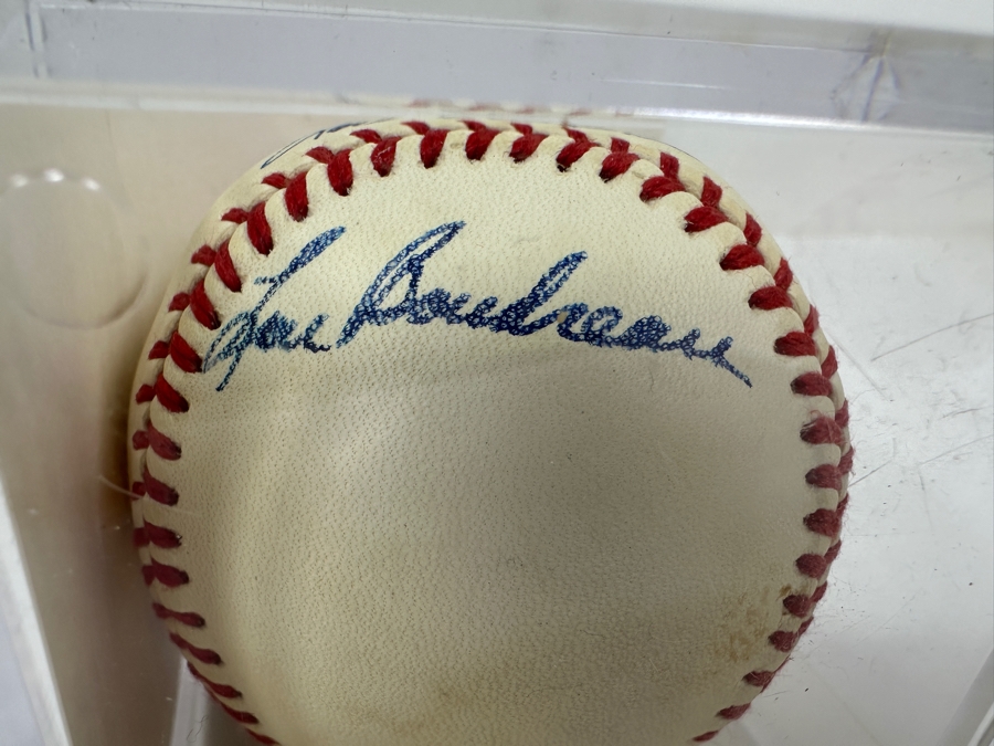 Signed Lou Brock / Lou Boudreau Autographed MLB Baseball With Certificate Of Authenticity (COA) [Photo 3]