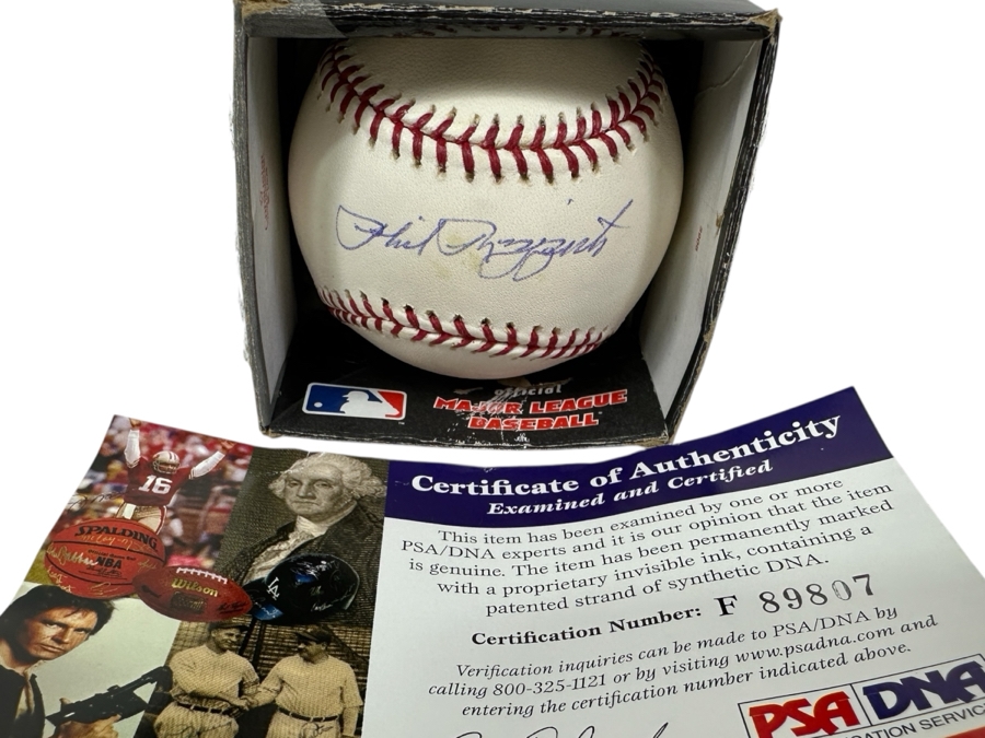 Signed Phil Rizzuto 2003 World Series Ball - Last Time He Threw Out The First Pitch For A World Series Game Autographed MLB Baseball With Certificate Of Authenticity (COA)