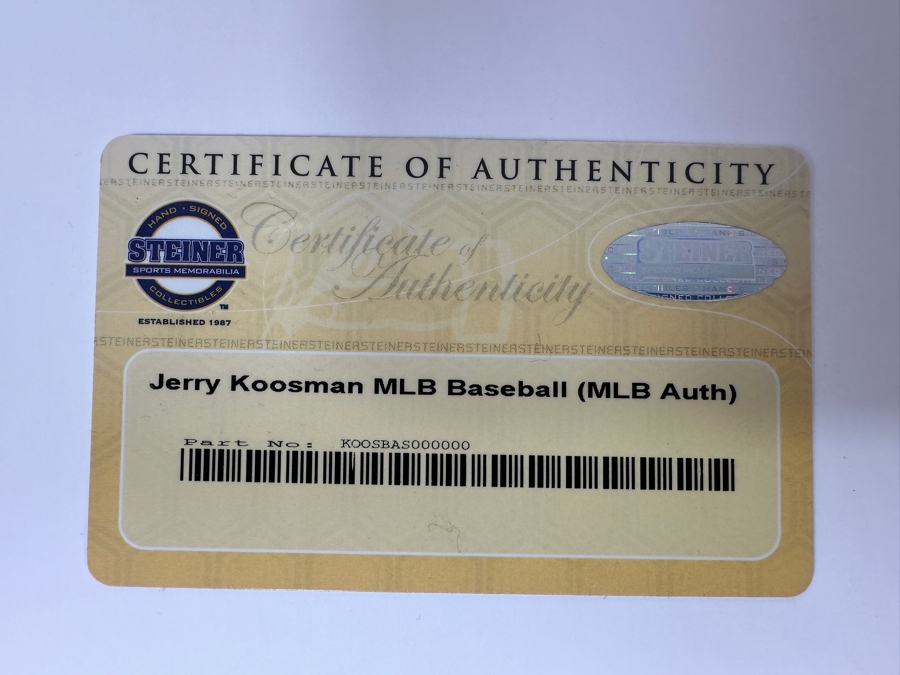 Signed Jerry Koosman Autographed MLB Baseball With Certificate Of Authenticity (COA) [Photo 4]