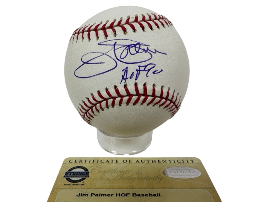 Signed Jim Palmer HOF Autographed MLB Baseball With Certificate Of Authenticity (COA)