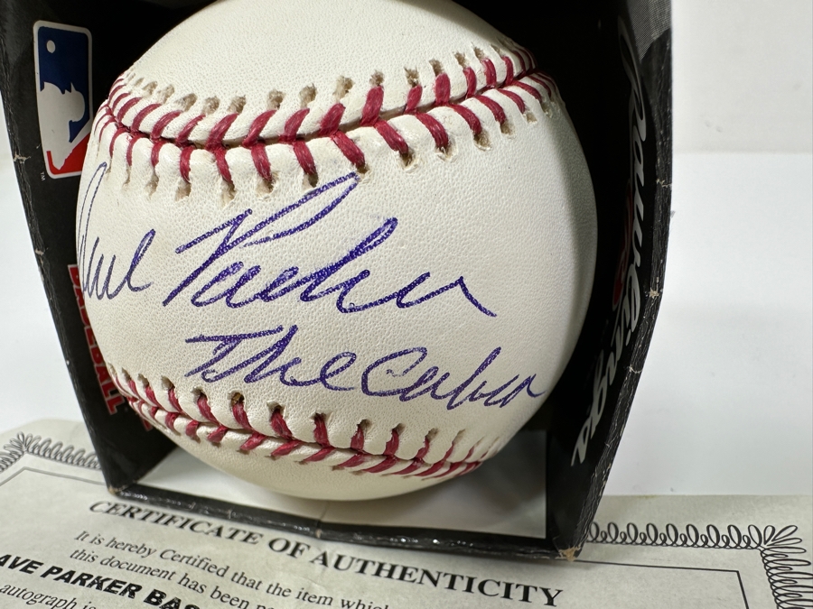 Signed Dave Parker Autographed MLB Baseball With Certificate Of Authenticity (COA) [Photo 3]