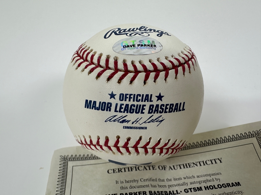 Signed Dave Parker Autographed MLB Baseball With Certificate Of Authenticity (COA) [Photo 5]